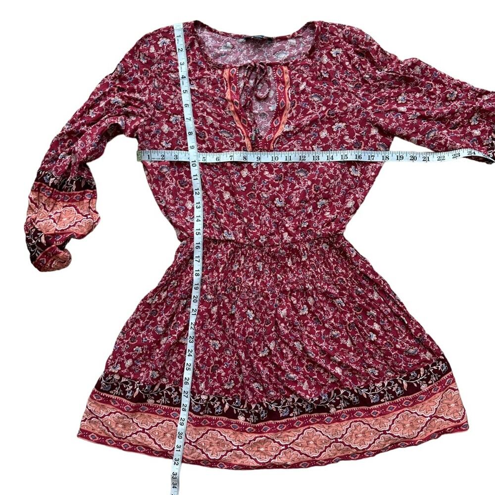 American Eagle Bohemian Floral Balloon Sleeve Dress Size Small - Picture 3 of 7